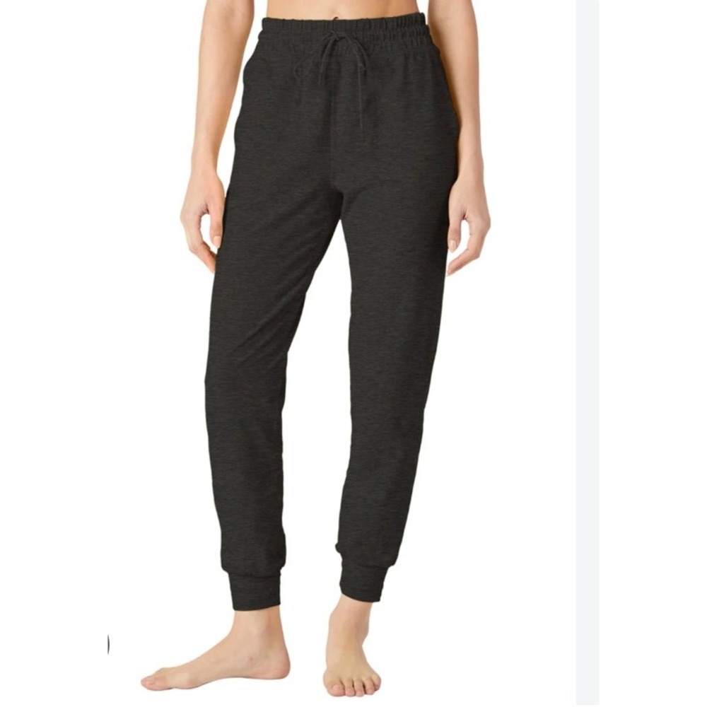 Beyond Yoga Womens Charcoal Heather Gray Drawstring Jogger Pants Size M Made USA